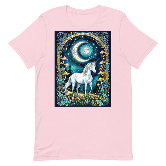 Fairycore Unicorn Shirt, Celestial Fairy Ring Tee, Cottagecore Mushroom Moon Fantasy Tarot Gift for Her