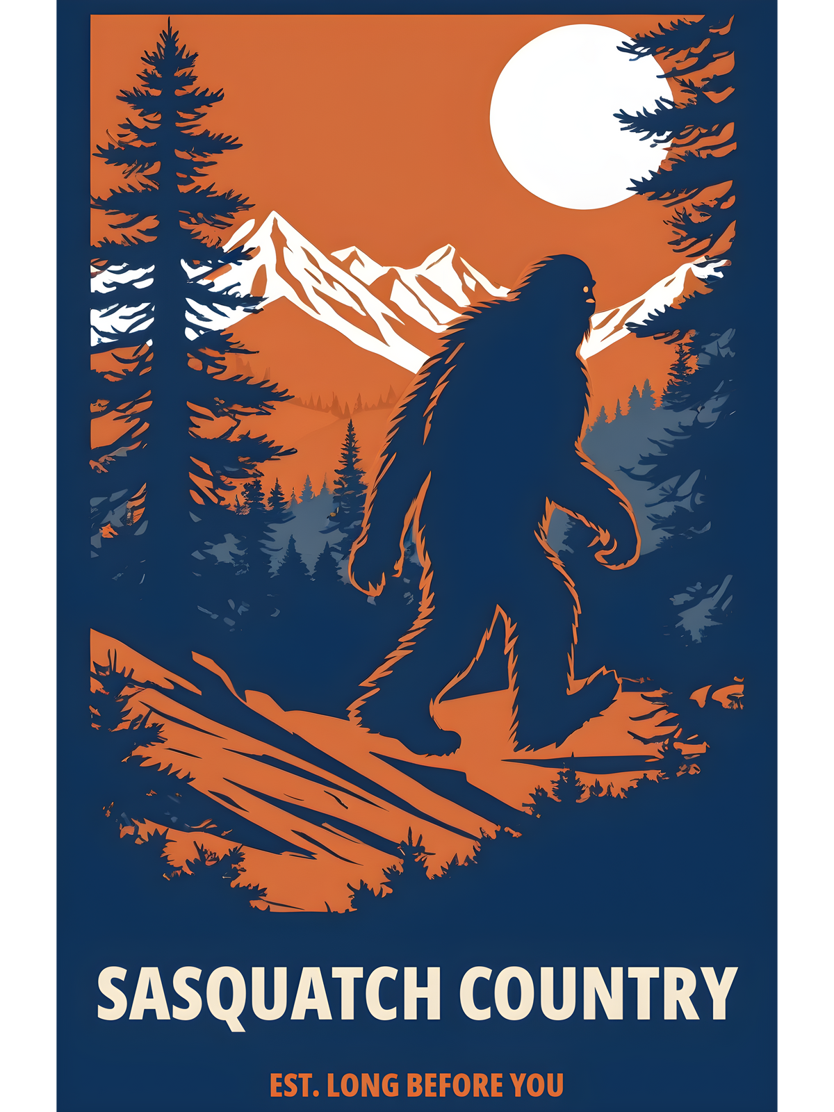 Sasquatch Country Tee - Retro National Park Bigfoot Poster Shirt