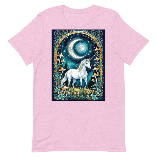 Fairycore Unicorn Shirt, Celestial Fairy Ring Tee, Cottagecore Mushroom Moon Fantasy Tarot Gift for Her
