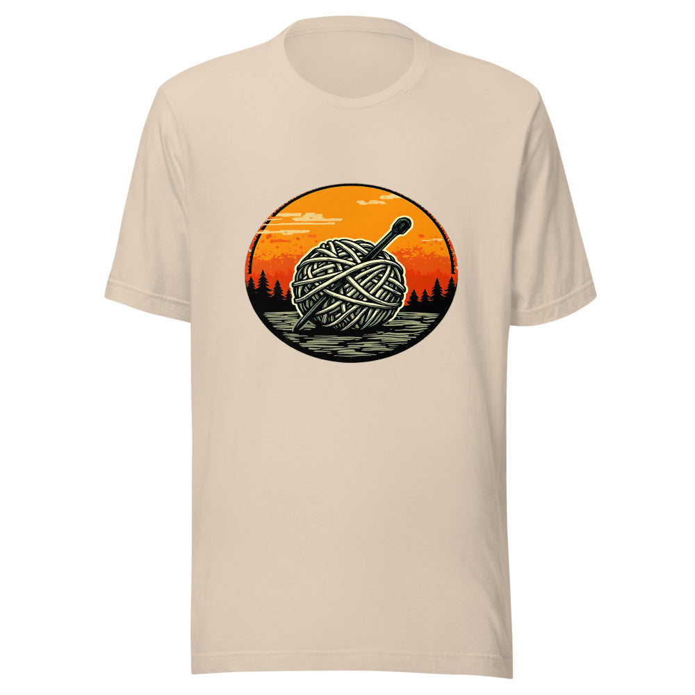 Knitting Needle Yarn Ball Graphic Tee