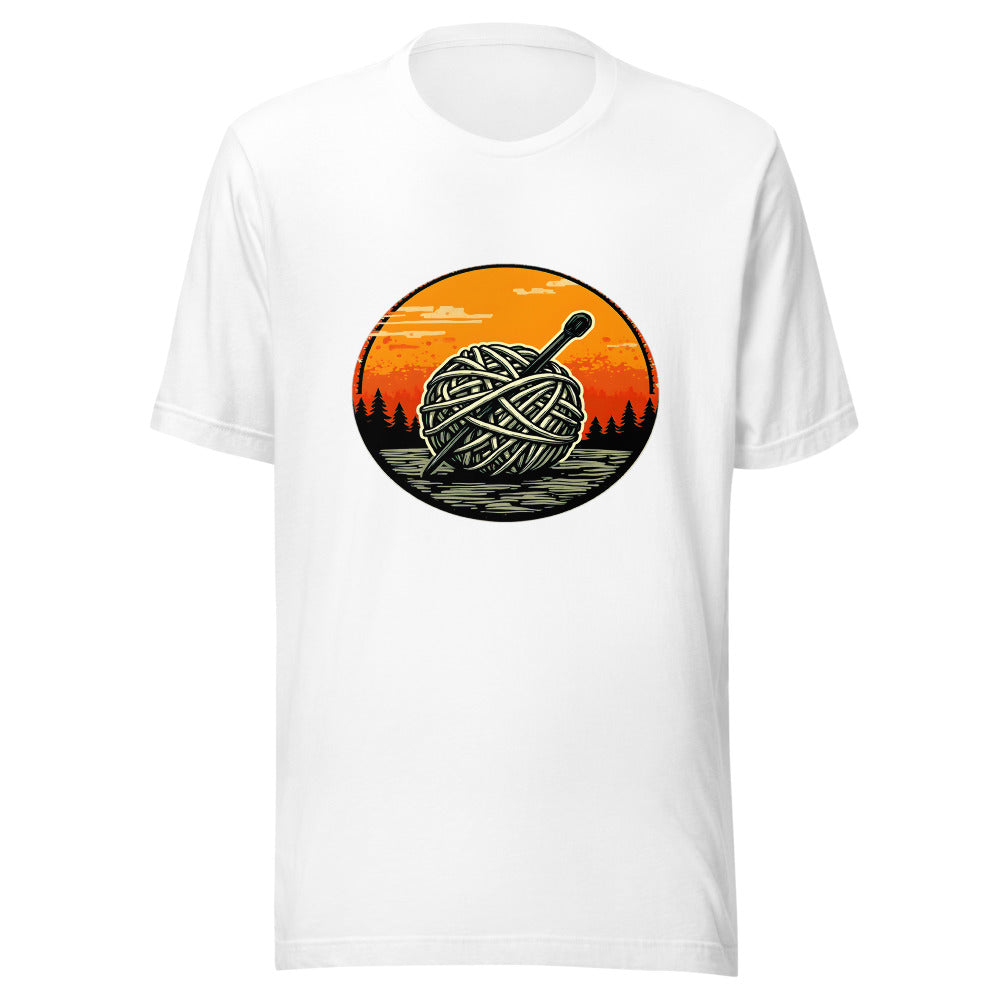 Knitting Needle Yarn Ball Graphic Tee