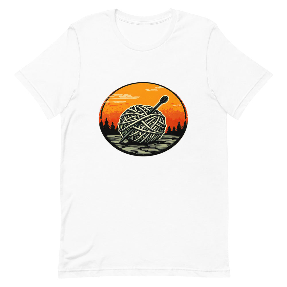 Knitting Needle Yarn Ball Graphic Tee