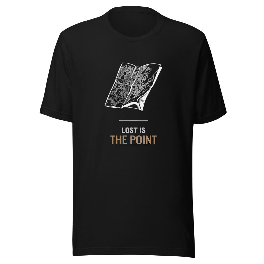 Lost Is The Point Topographic Map Graphic Tee