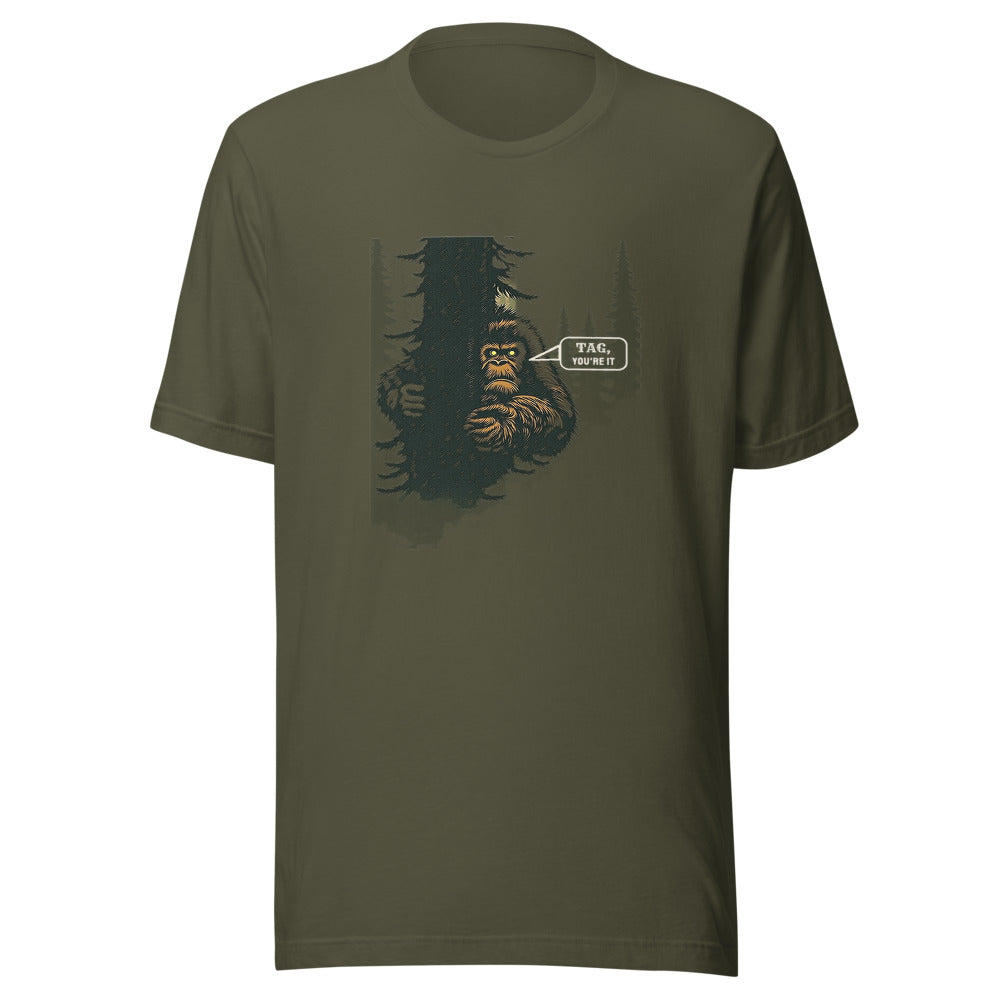 Tag, You're It — Funny Bigfoot Hide & Seek Cryptid Tee