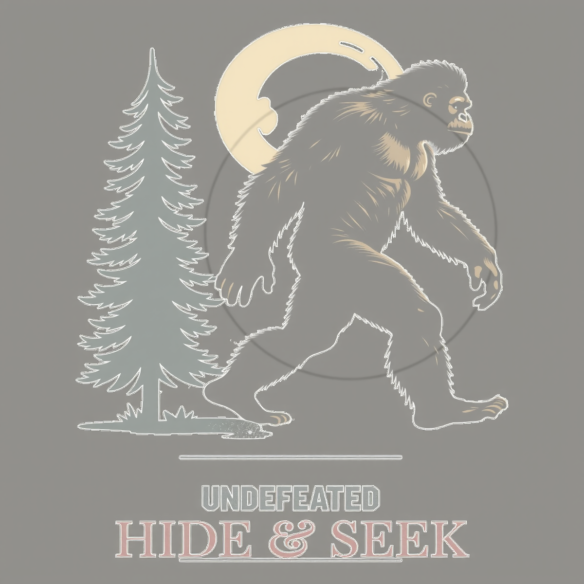 Funny Bigfoot Hide and Seek Shirt - Undefeated Sasquatch Champion Tee, Vintage Forest Cryptid Believer Gift, Bigfoot Lover Shirt