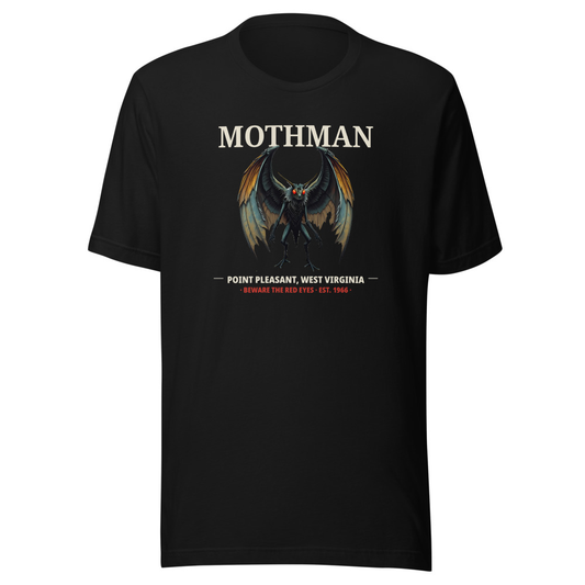 Mothman Cryptid Graphic Tee - Point Pleasant West Virginia Legend
